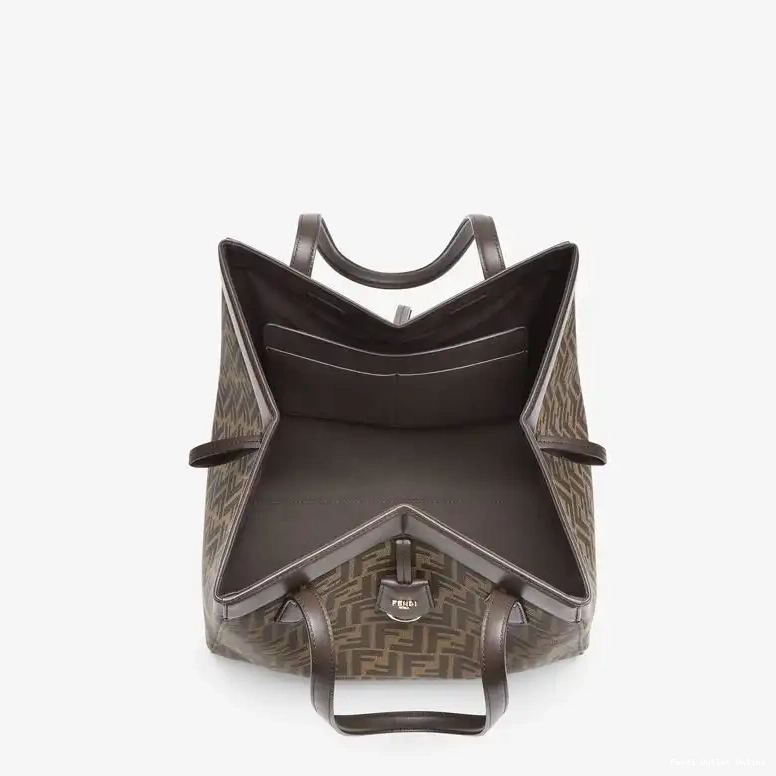 Affordable Origami Fendi In Bag Fabric Brown Motif Large FF 0527